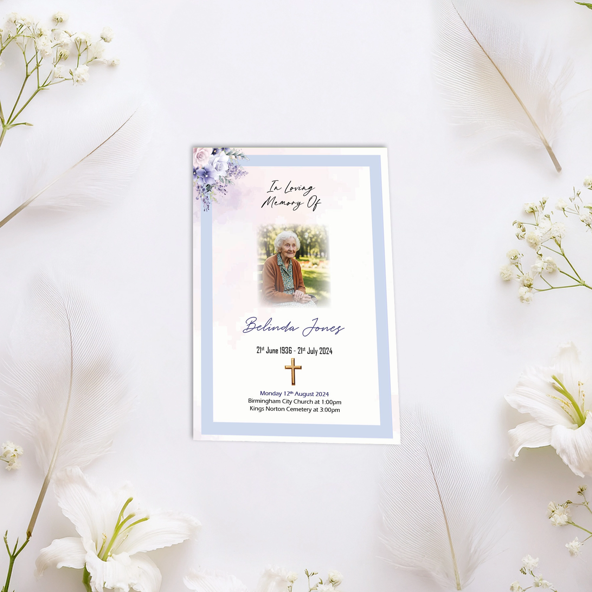 Lilac Floral Order of Service